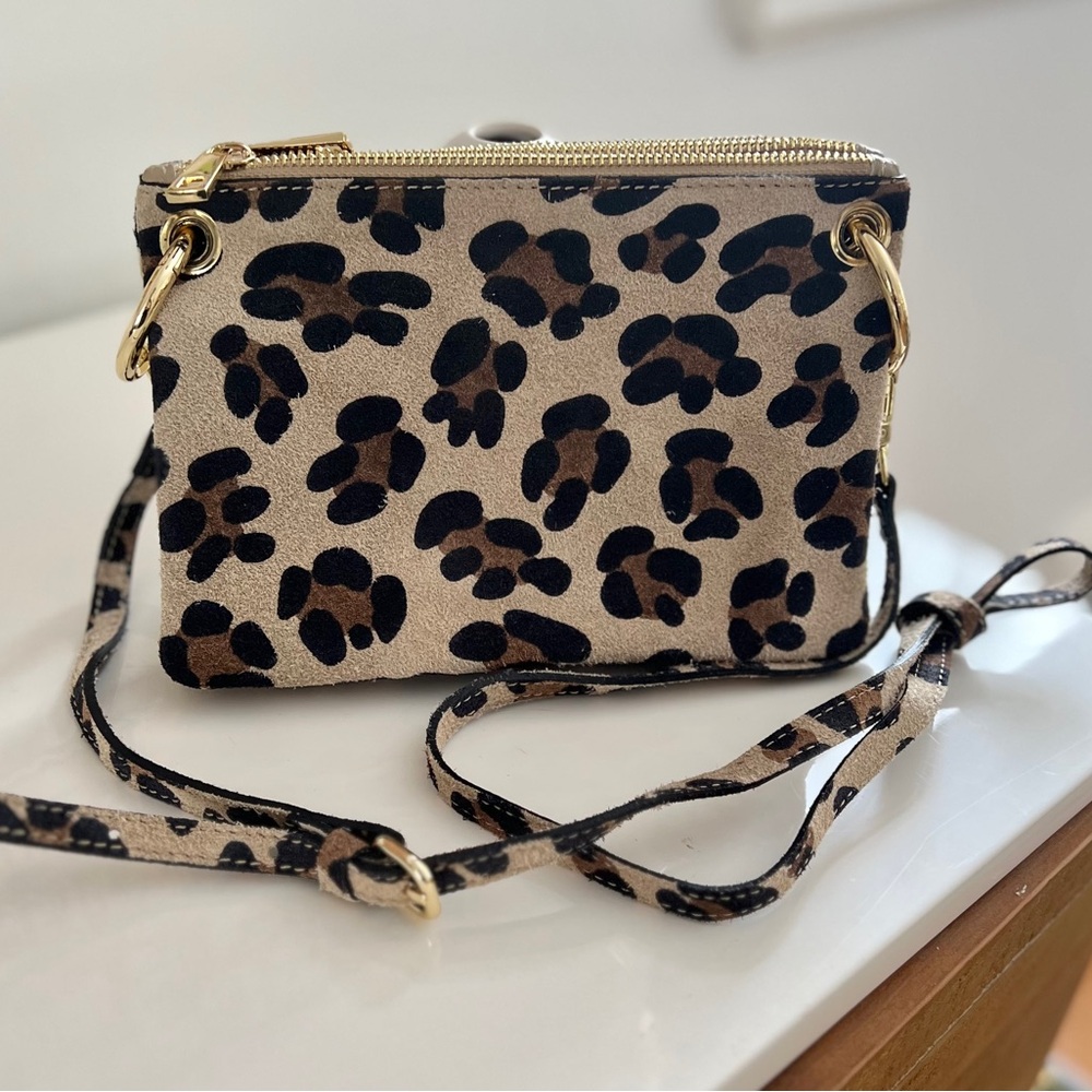 Leopard Suede Crossbody. Worn Once!